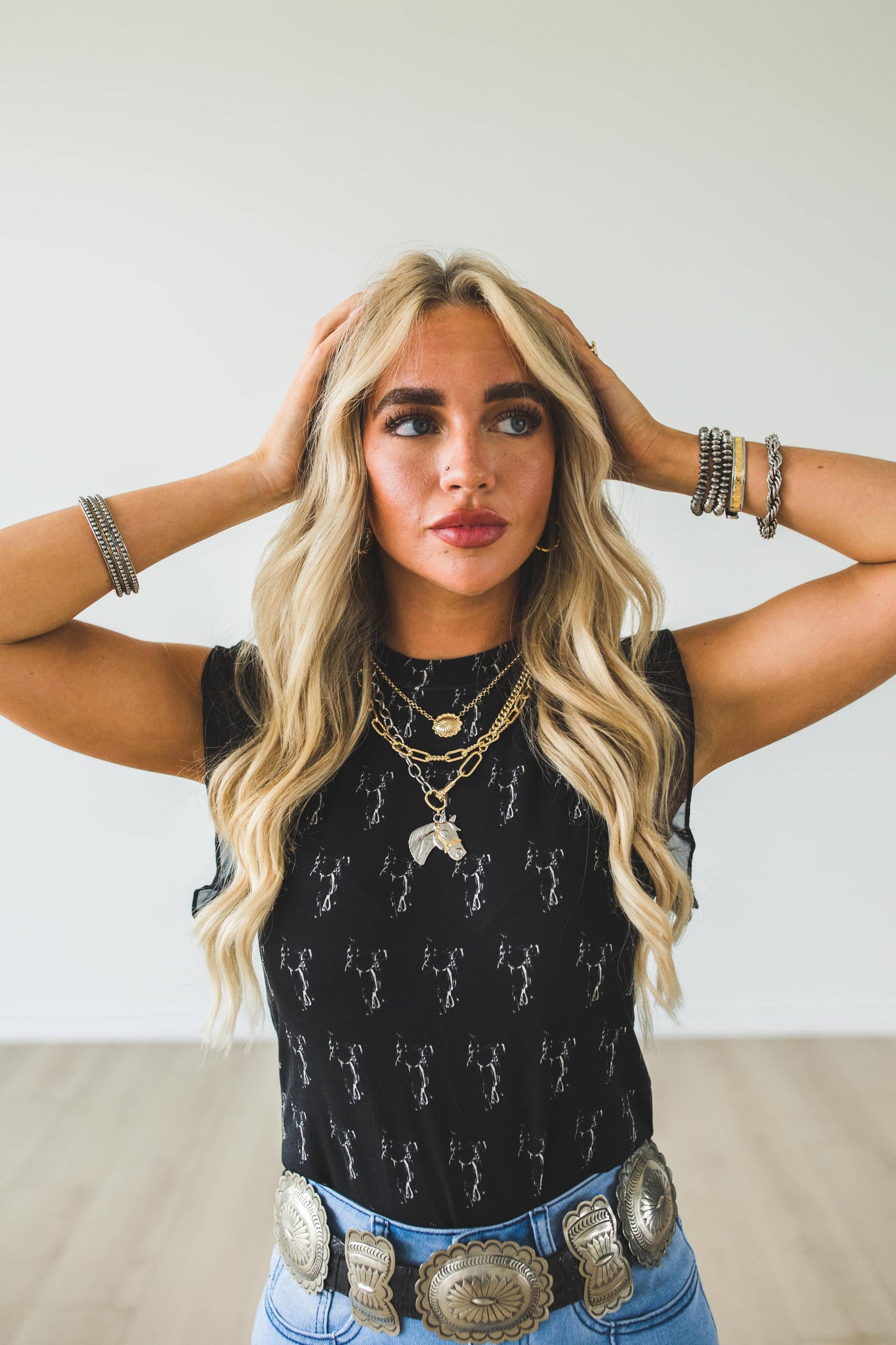 15" 18K Gold Plated Dainty Concho Necklace