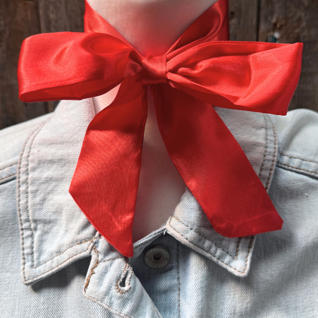 Electric Red Western Skinny Mini Wild Rag Scarf / Cowgirl Necktie #TW306