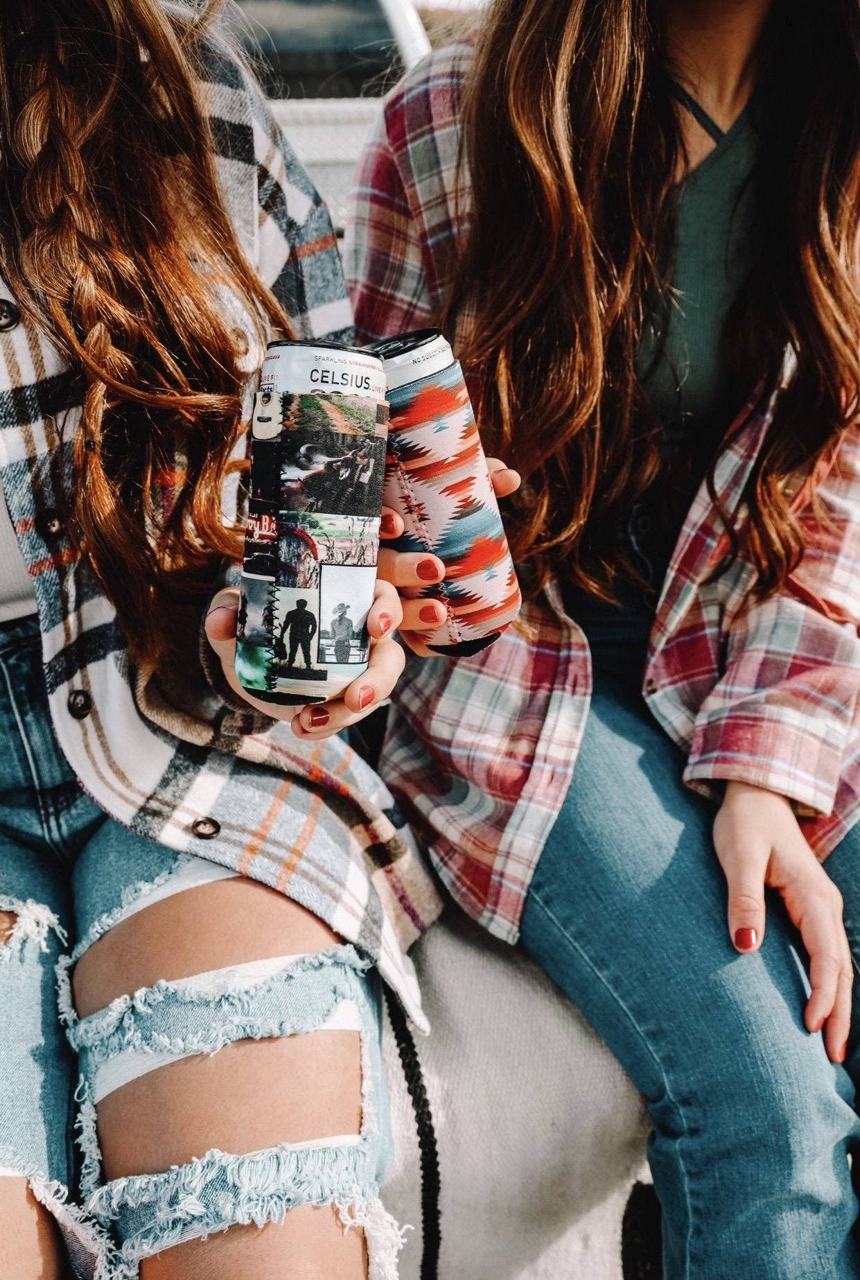 Cowboy Collage Tall Coozie