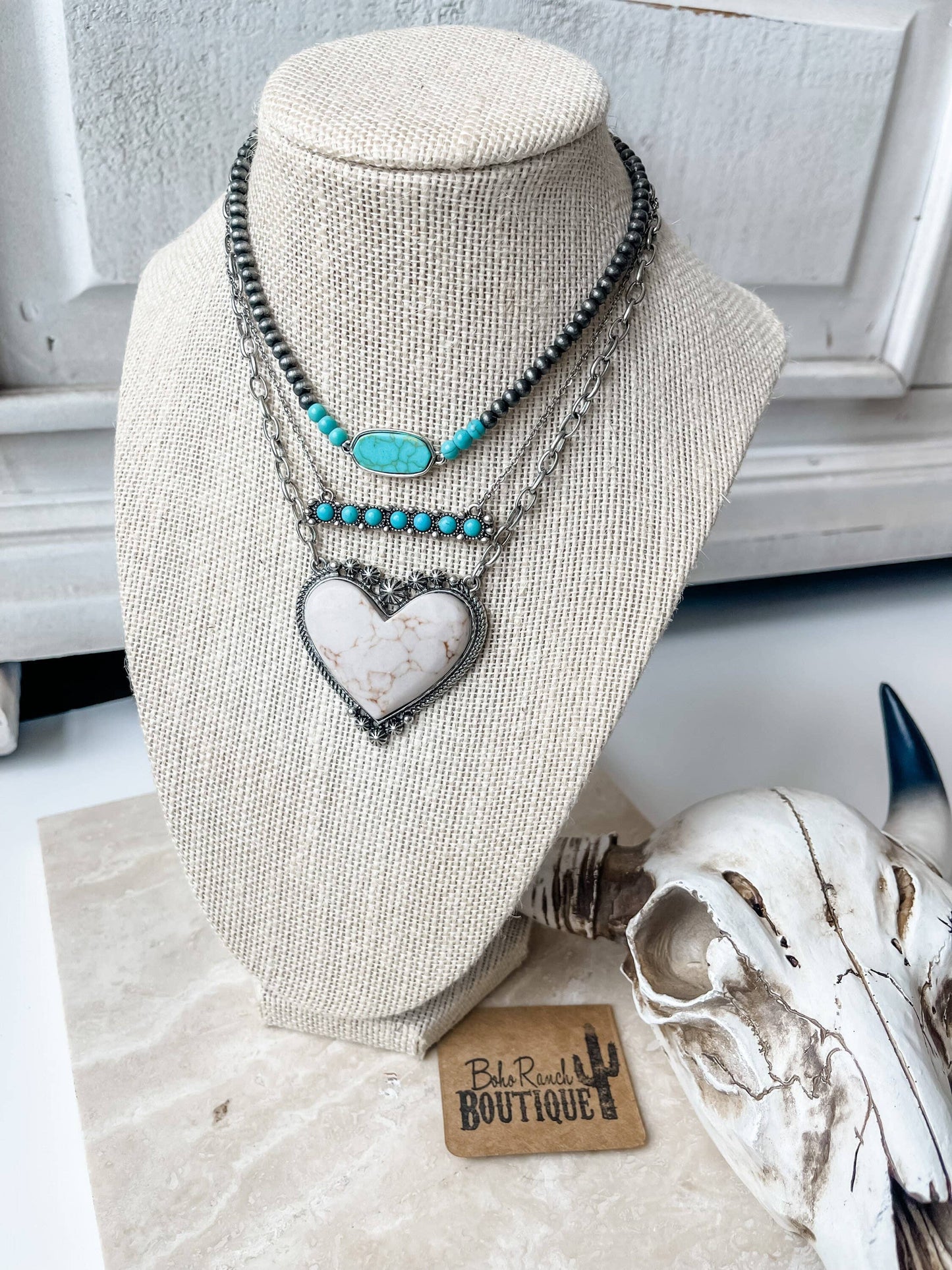 Western Beaded Bar Necklace