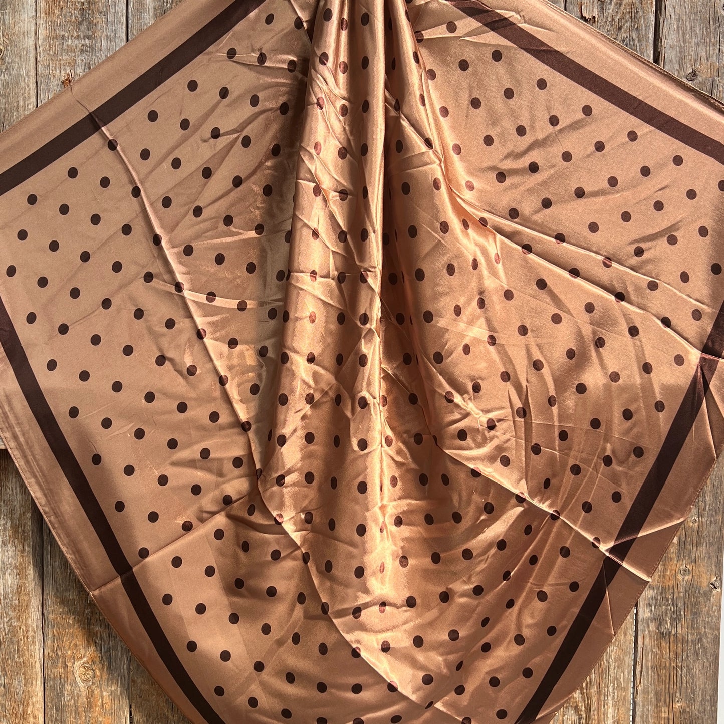 35X35" Brown Polka Dots Wild Rag/Scarf WR3054