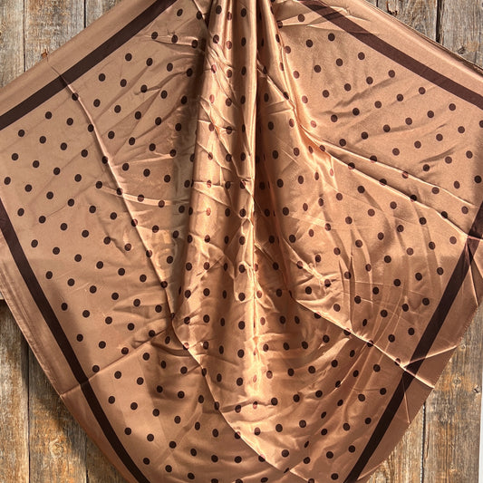 35X35" Brown Polka Dots Wild Rag/Scarf WR3054