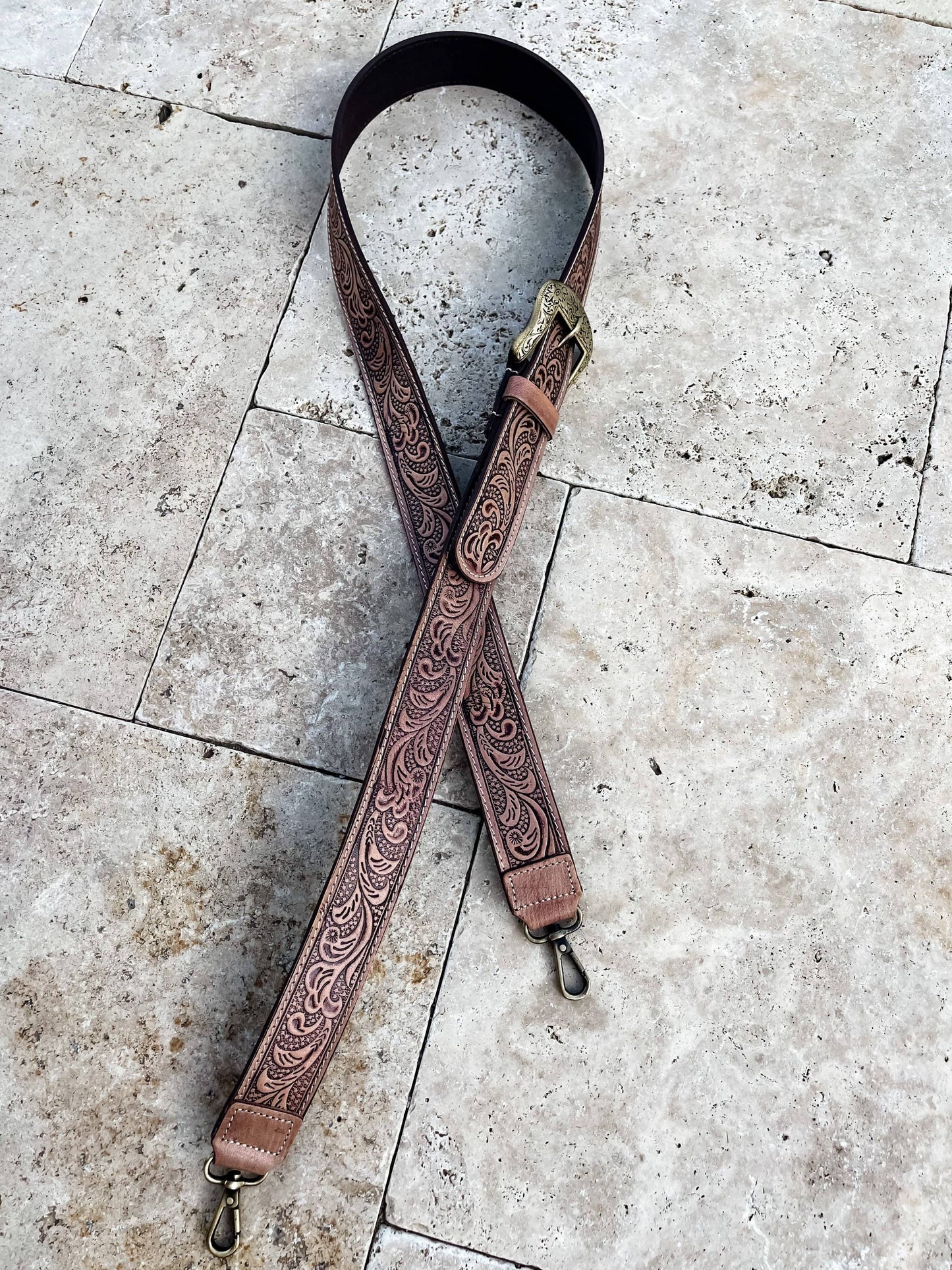 Western Hand Tooled Purse Strap