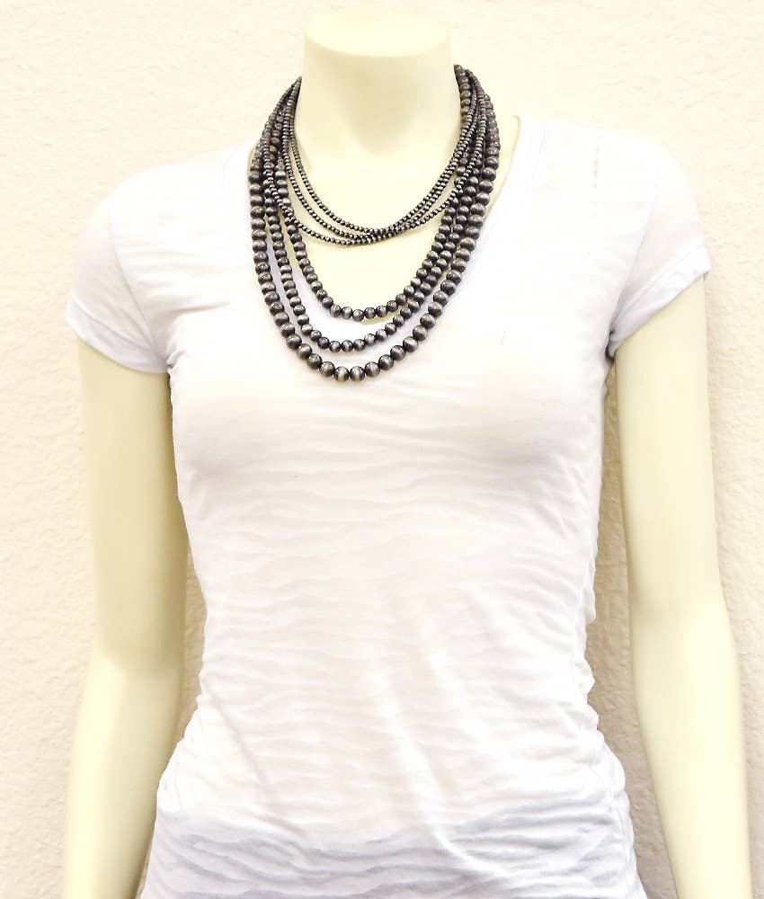 24" Handmade 6-strand Navajo Bead Necklace