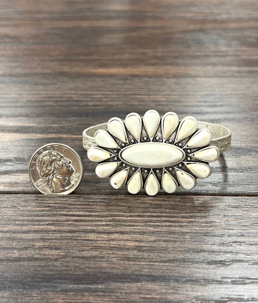 Navajo White Turquoise Cuff Bracelet