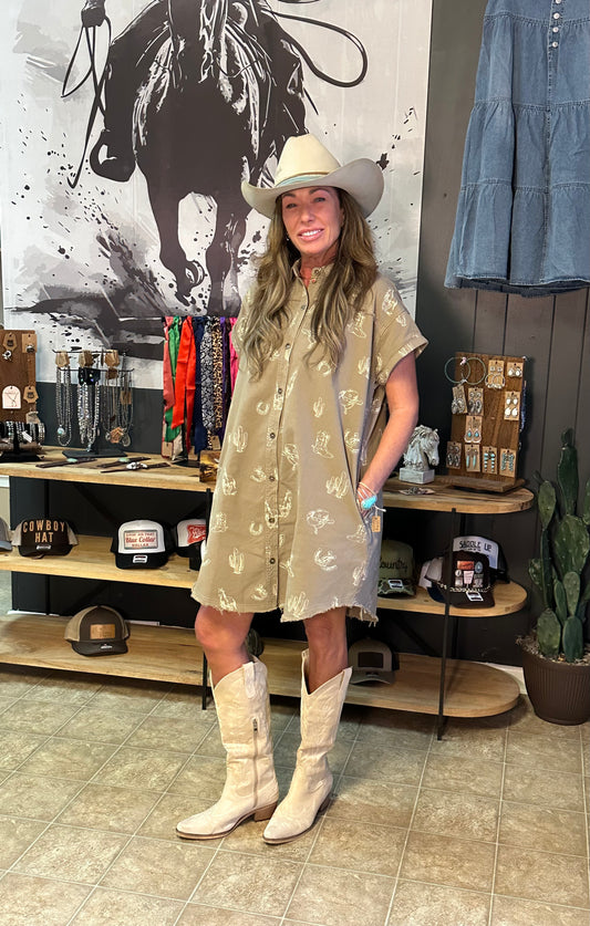 Cowgirl Charm Shirt Dress