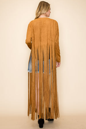 FRINGED LONG SUEDE JACKET