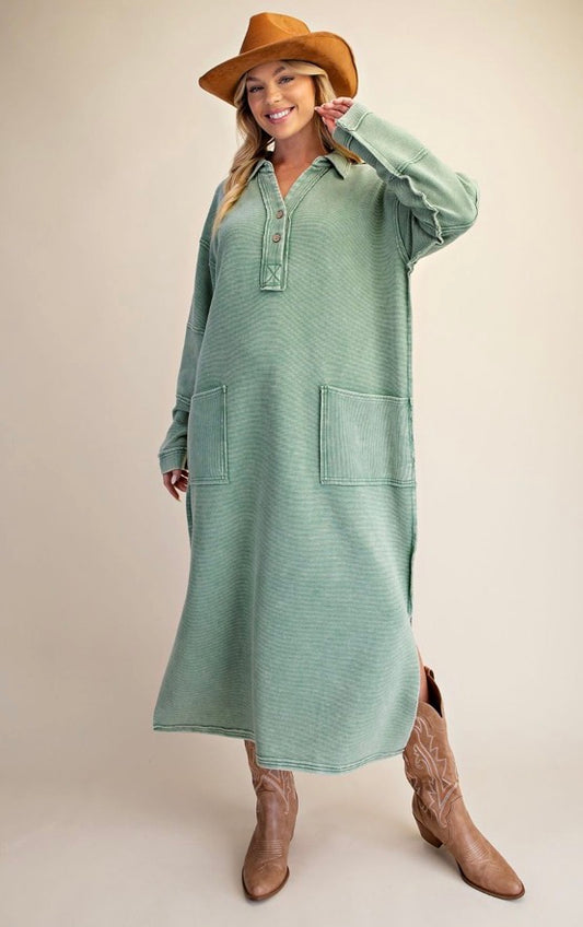 Easy Does It Dress-Basil