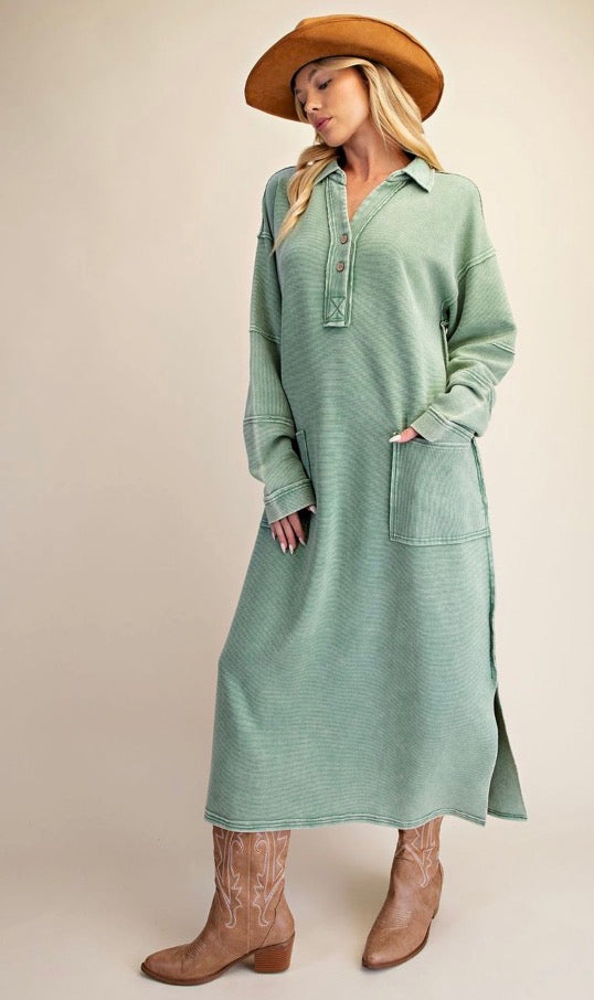 Easy Does It Dress-Basil