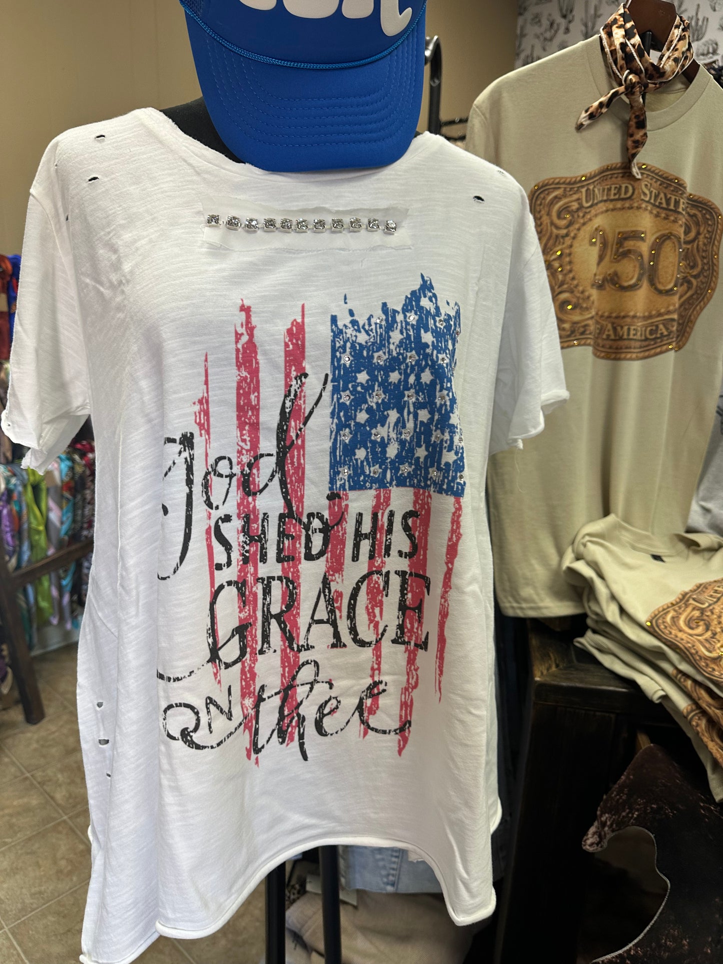 God Shed His Grace on Thee Tattered Tee