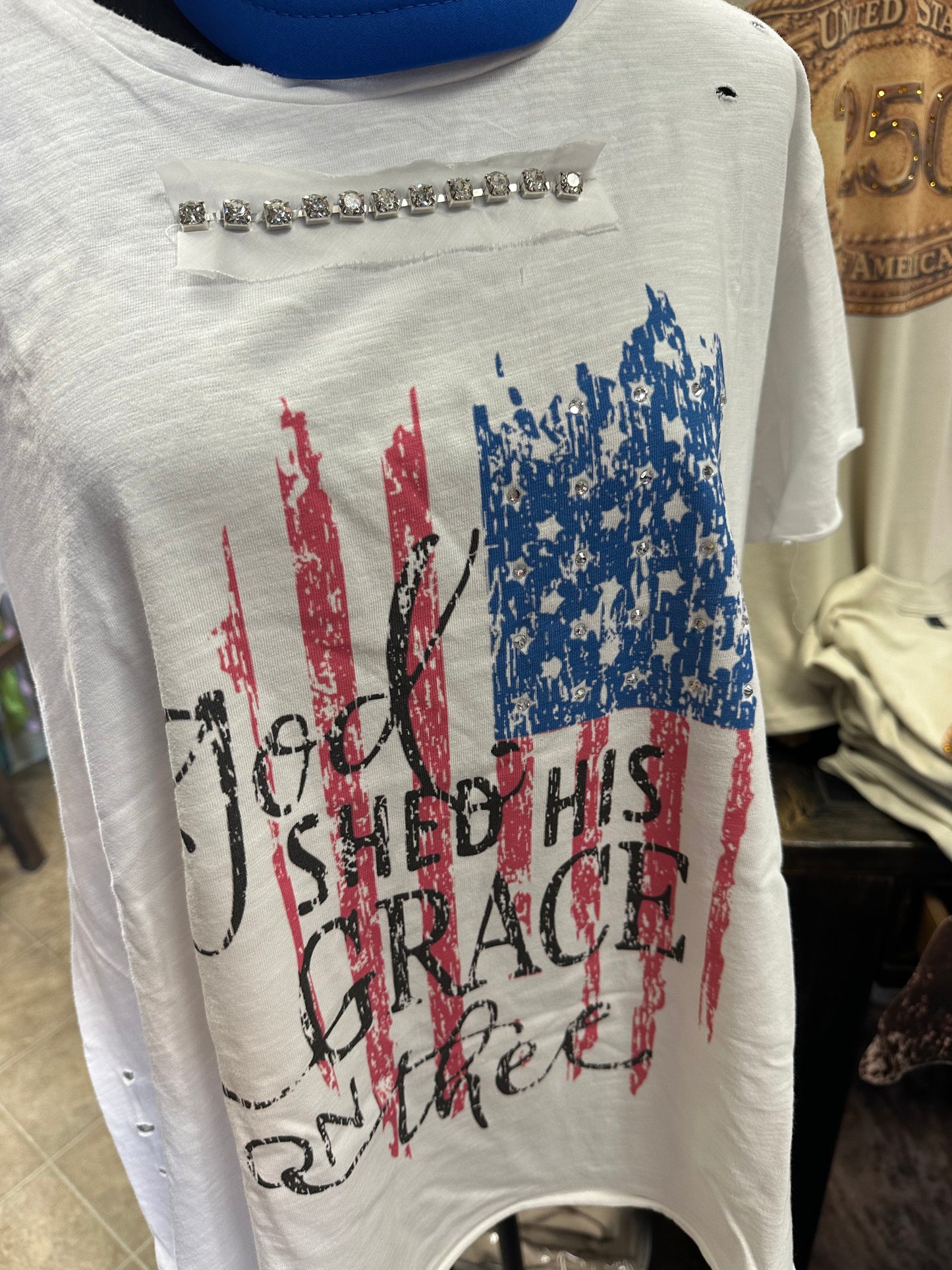 God Shed His Grace on Thee Tattered Tee