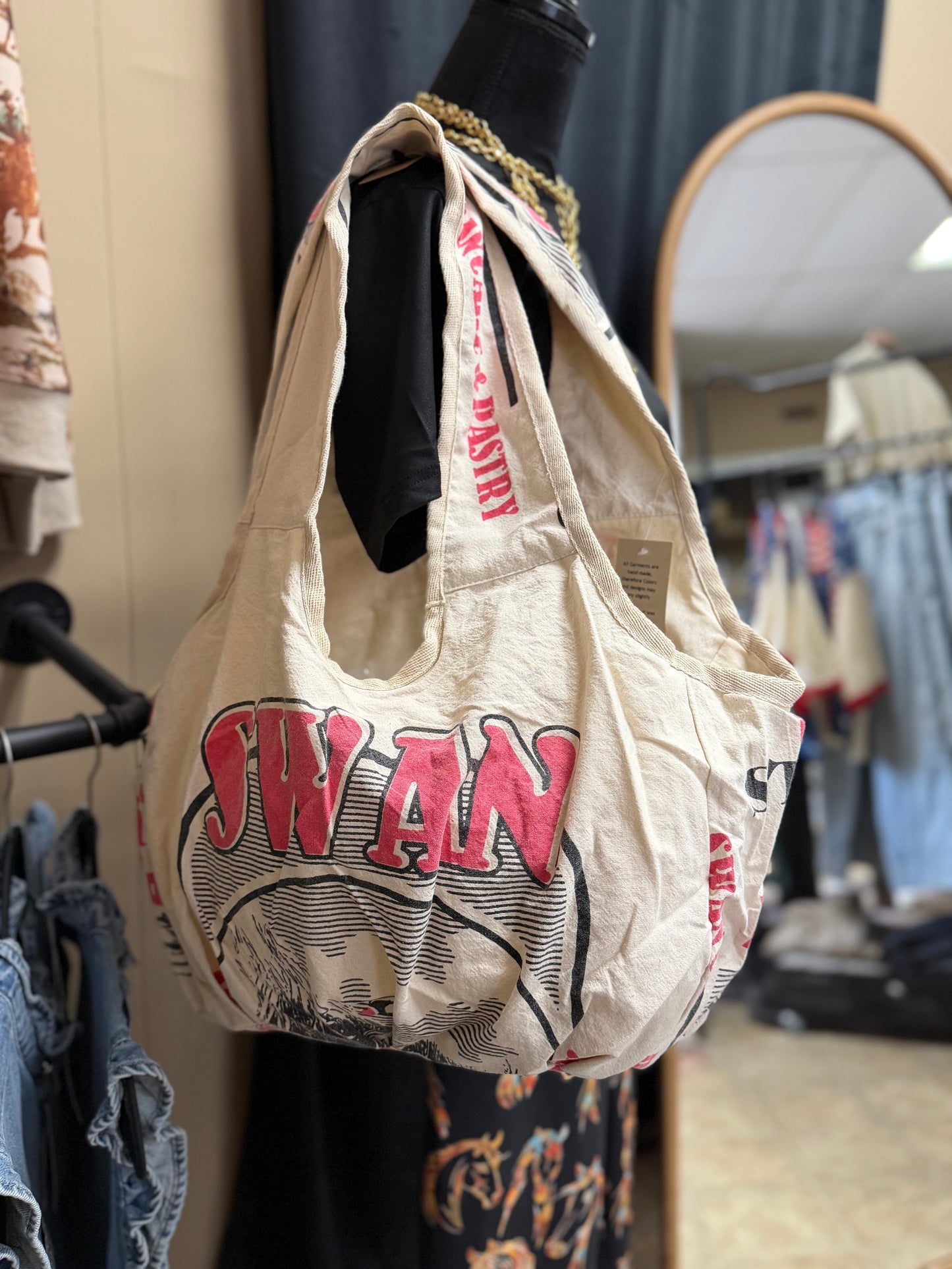 SWAN FLOUR SACK HOBO BAG