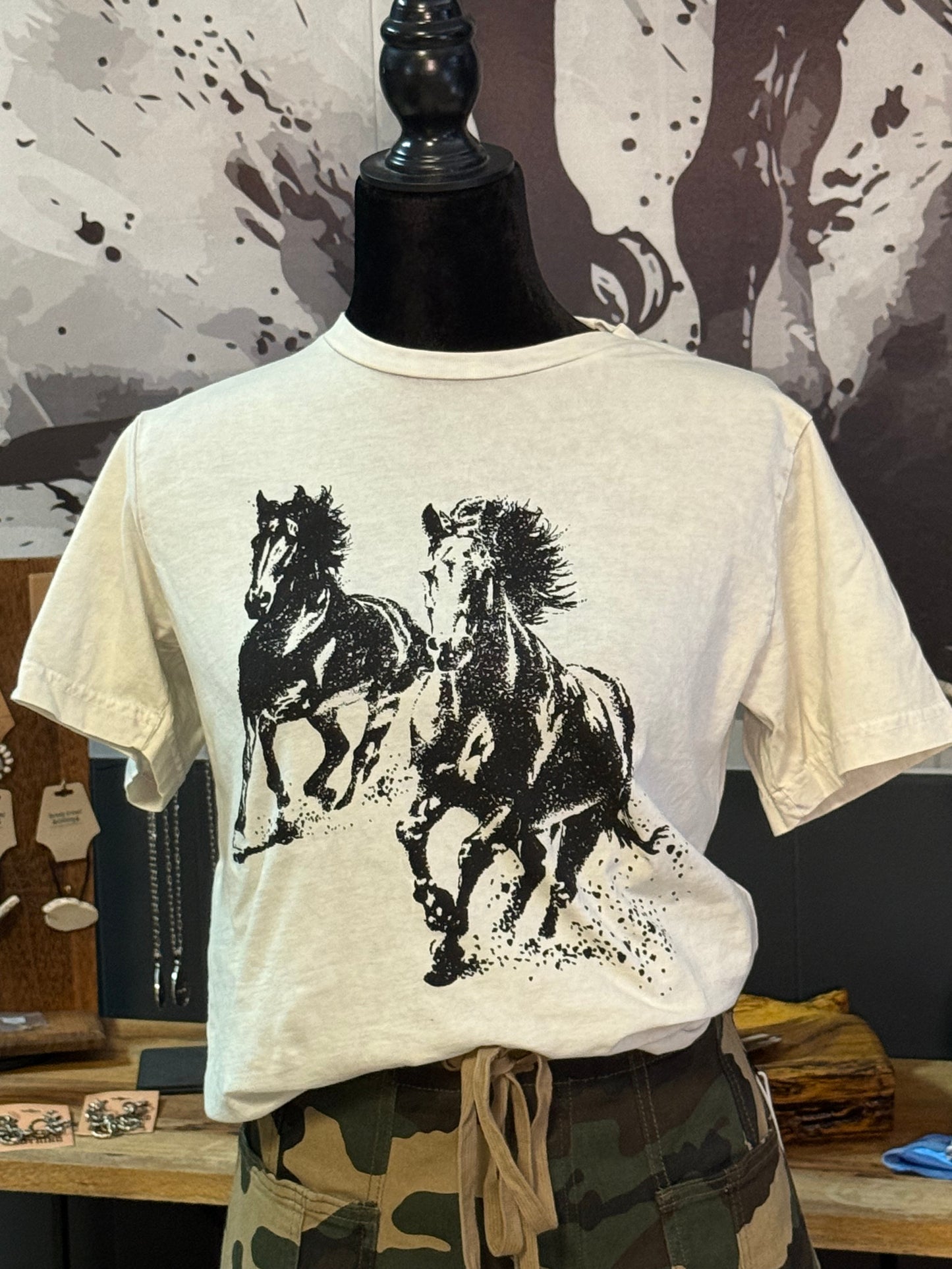 Running Horses Graphic Top