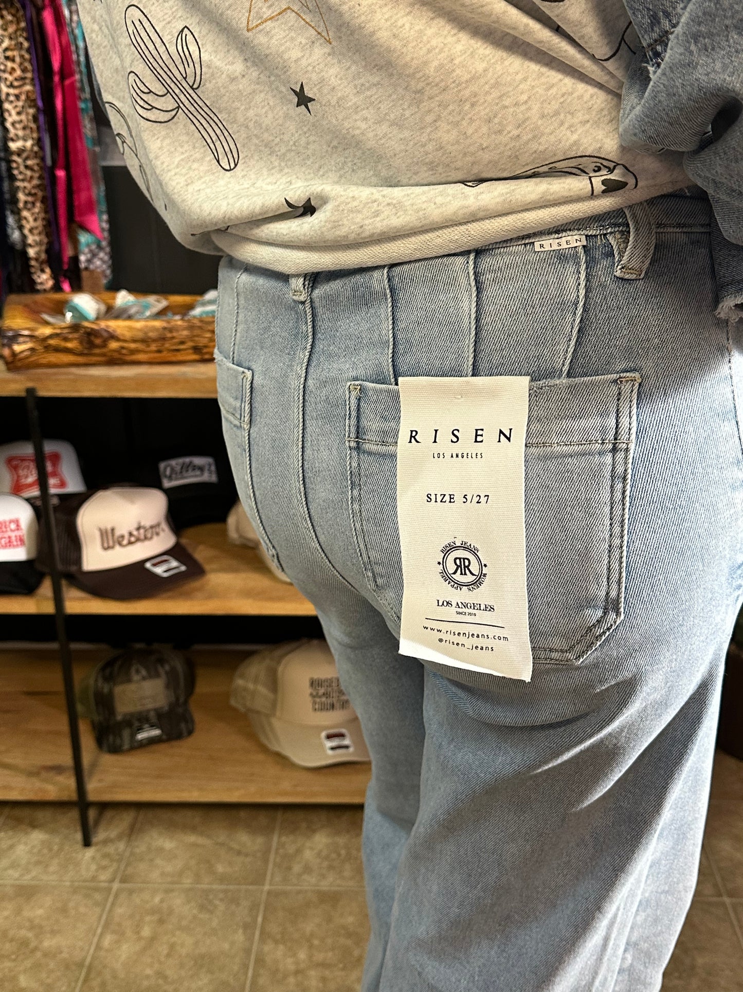 HIgh Rise Wide Leg-Slanted Pocket Jeans