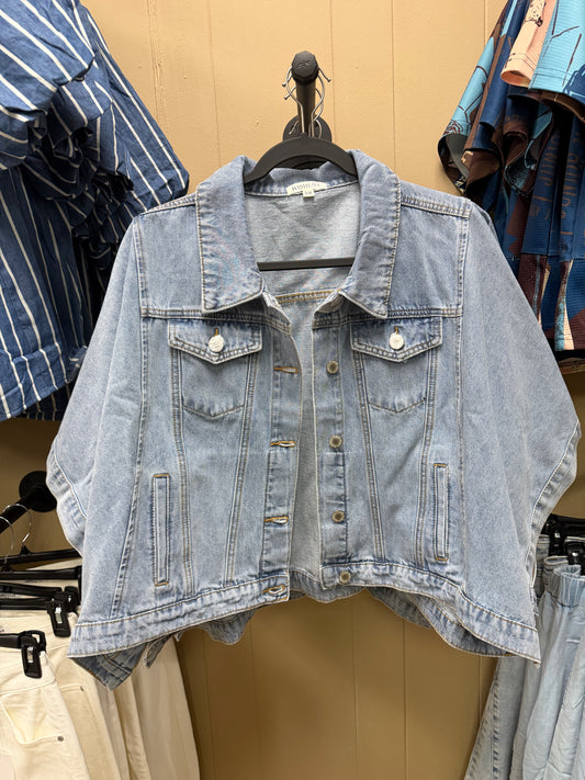 DENIM PONCHO JACKET