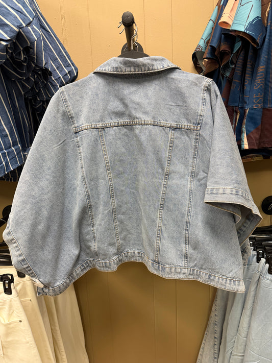 DENIM PONCHO JACKET