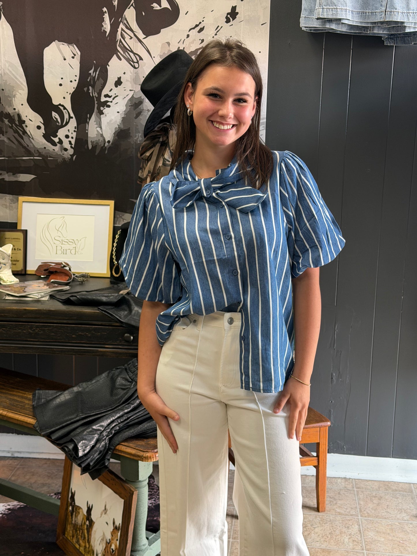 Blue Ribbon Belle Blouse