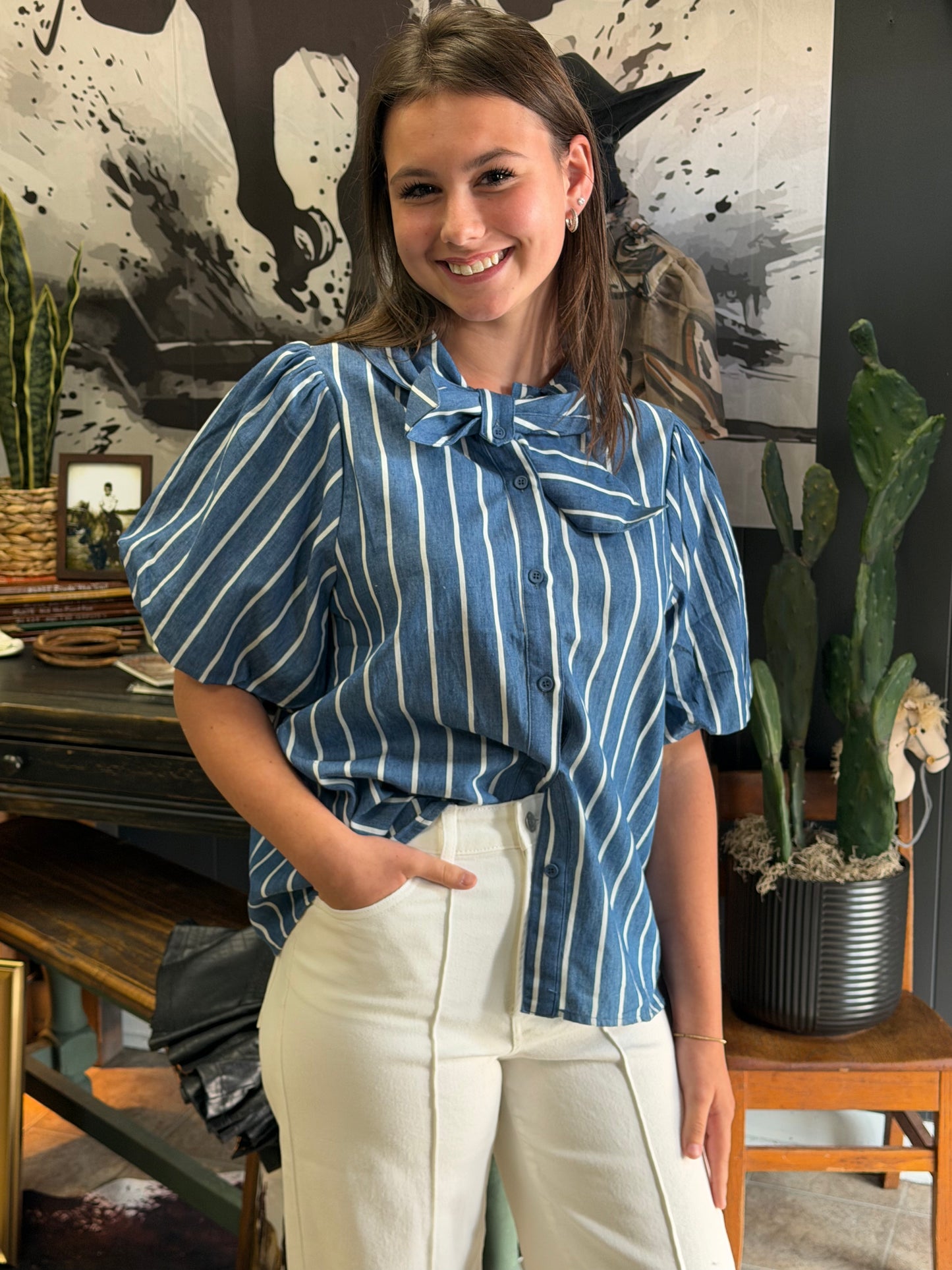 Blue Ribbon Belle Blouse