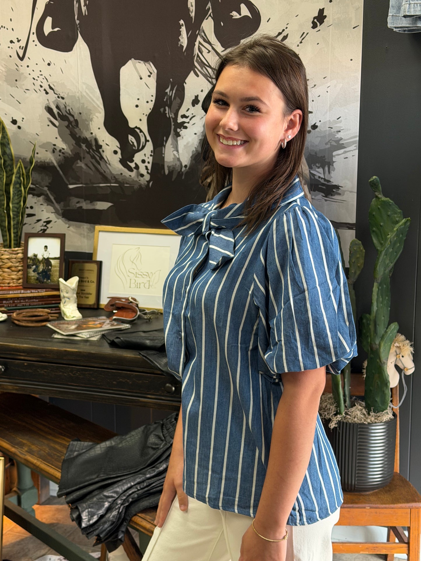 Blue Ribbon Belle Blouse