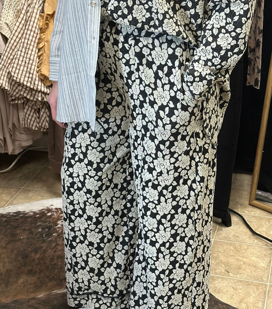 Bloom & Stripe Wide Leg Pants