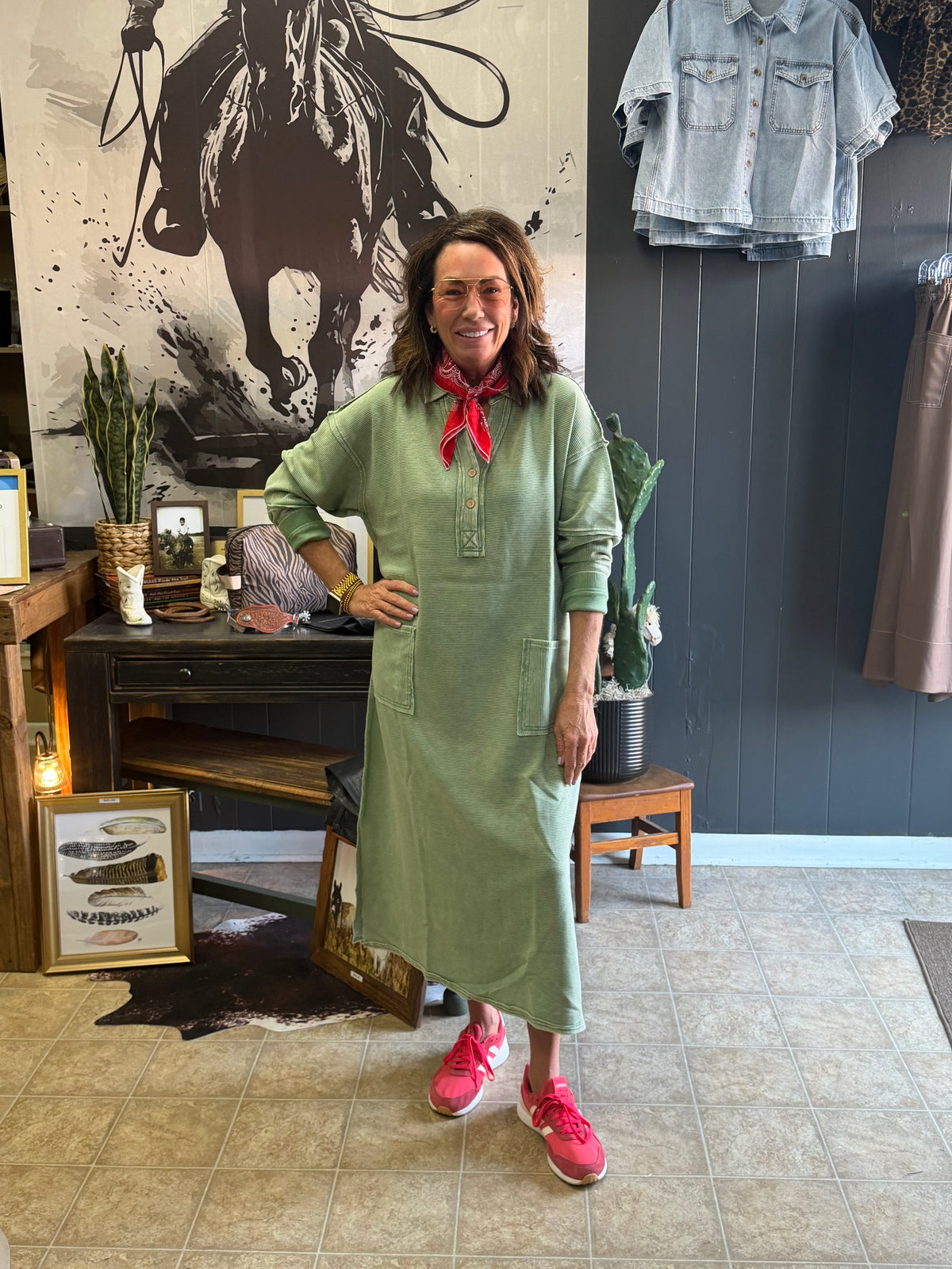 Easy Does It Dress-Basil