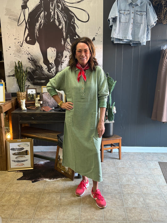Easy Does It Dress-Basil