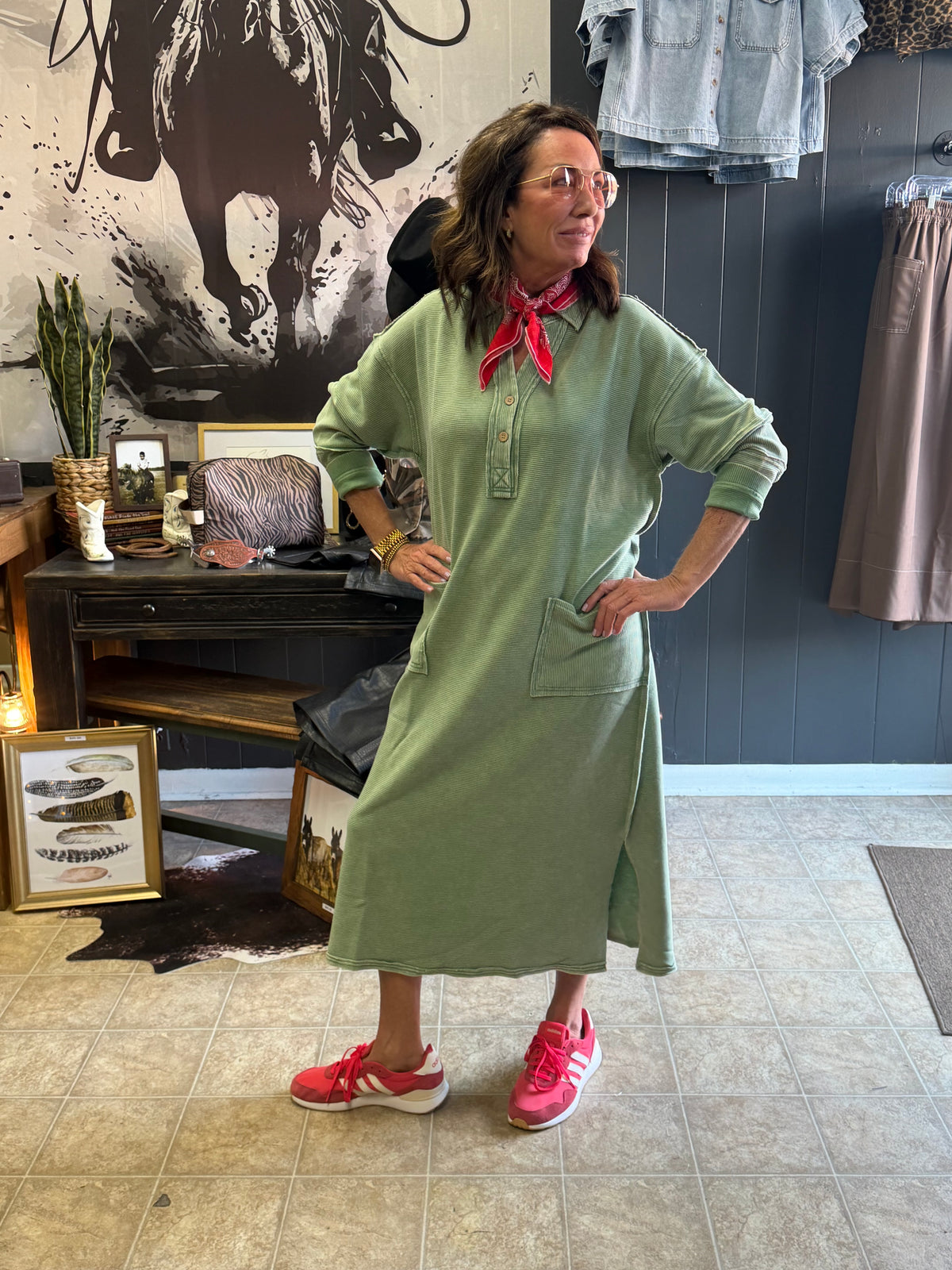 Easy Does It Dress-Basil