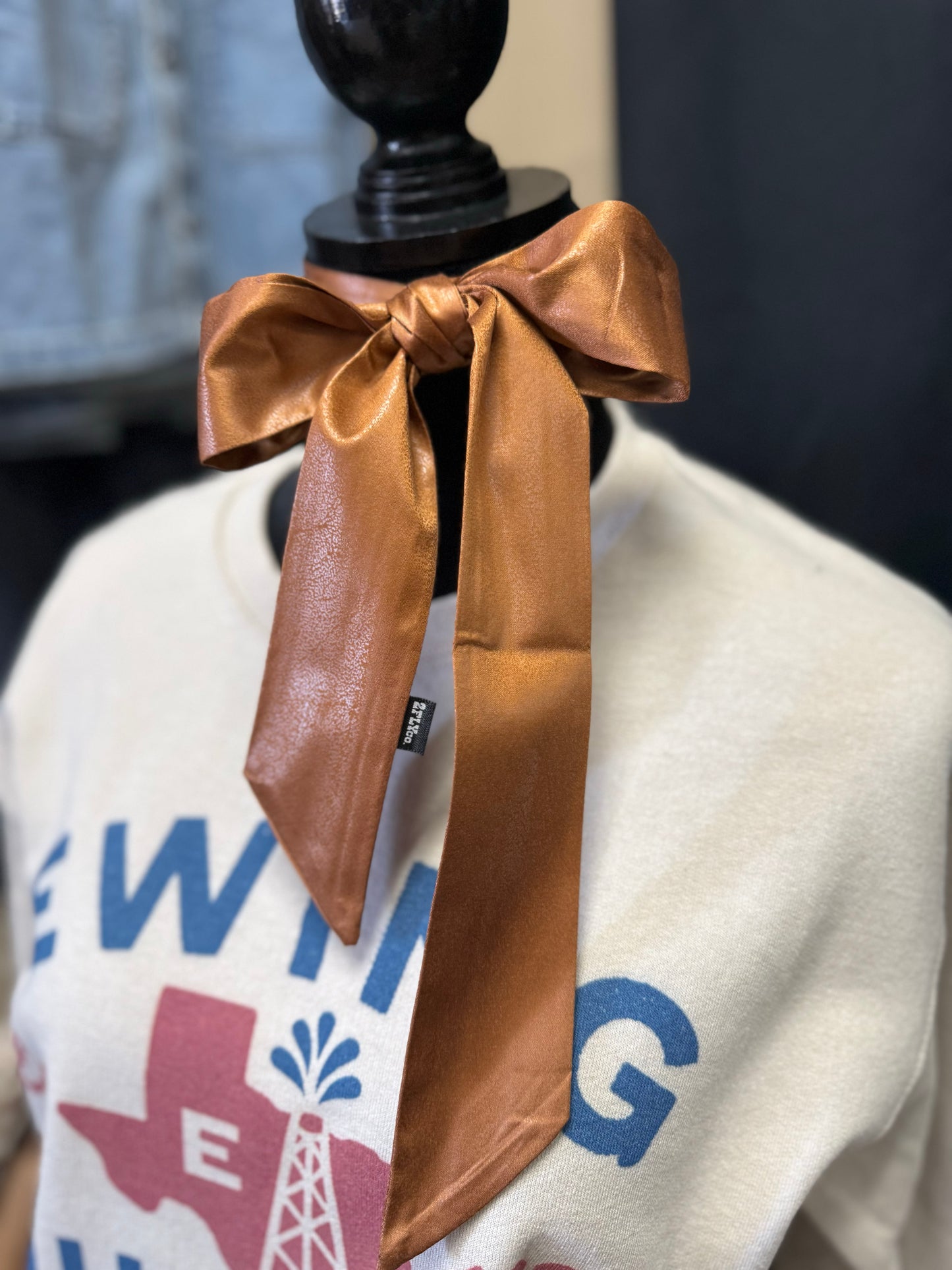 Saddle Glow Bow Twilly