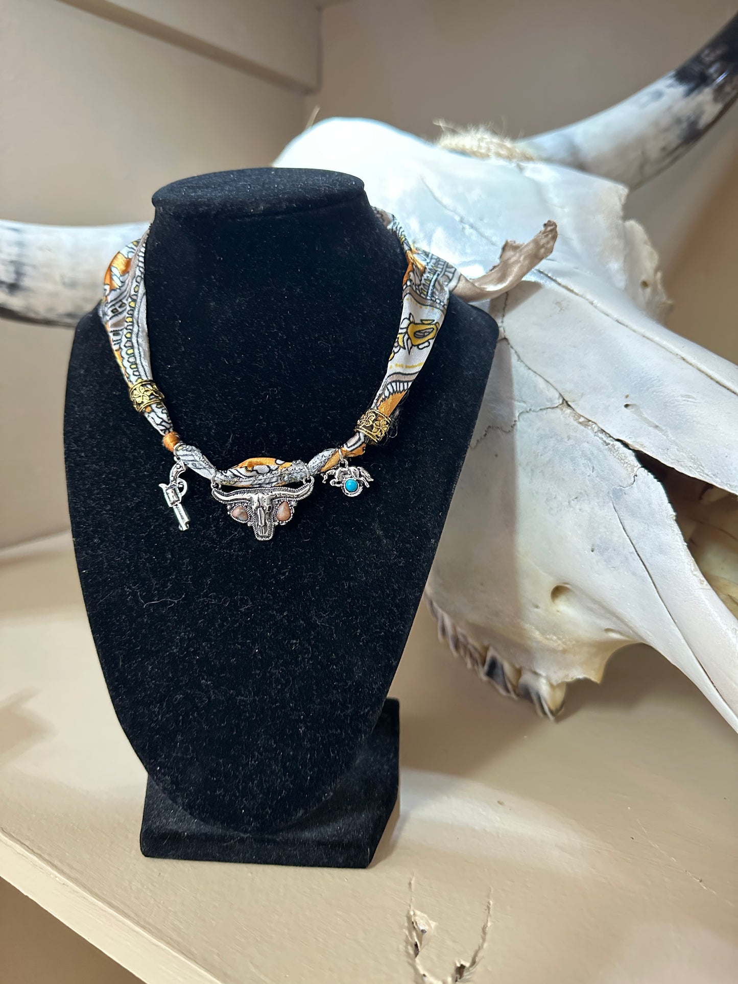 Longhorn Western Bandana Necklace