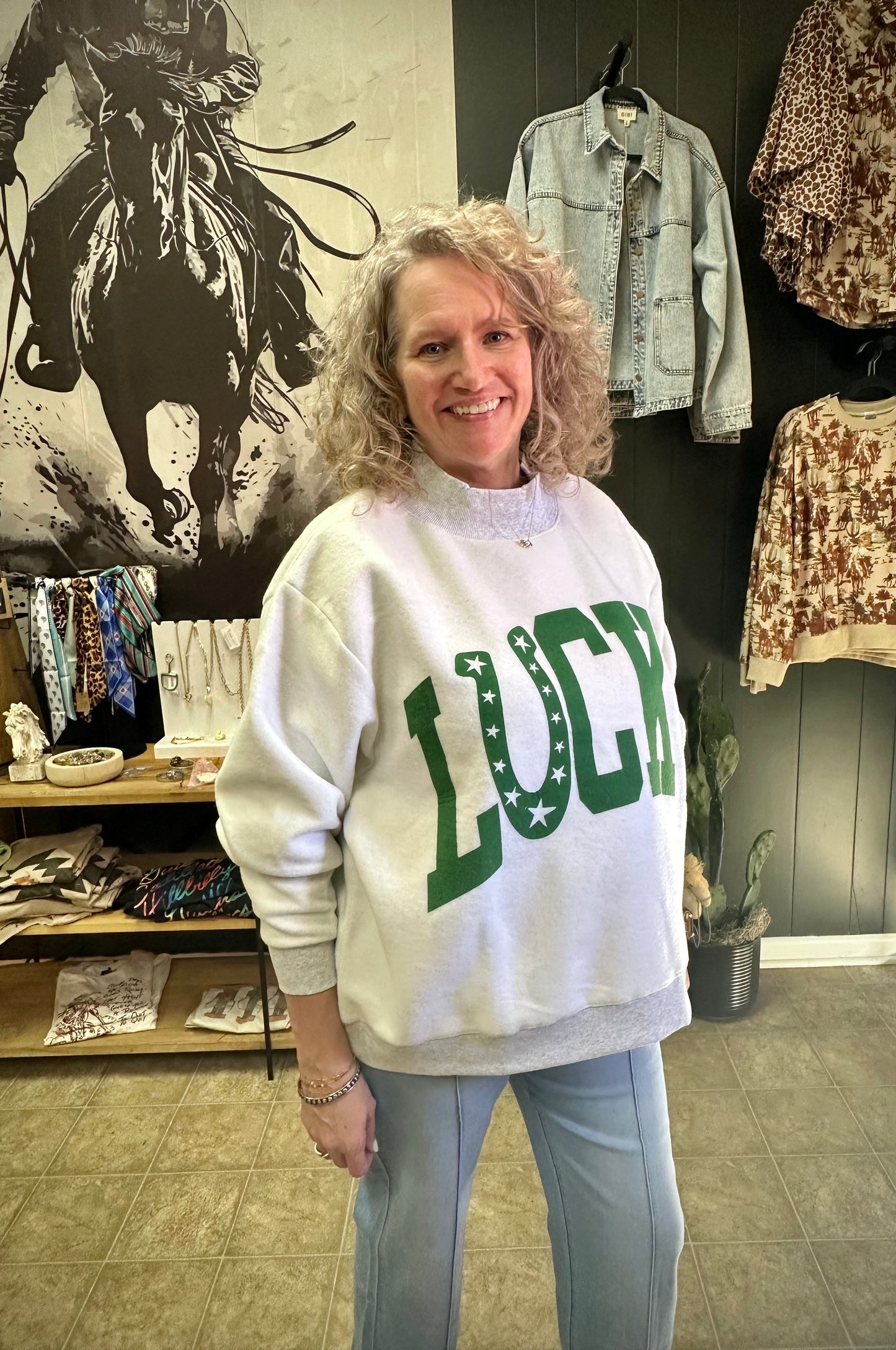 Lucky 2-Sided Mock Sweatshirt