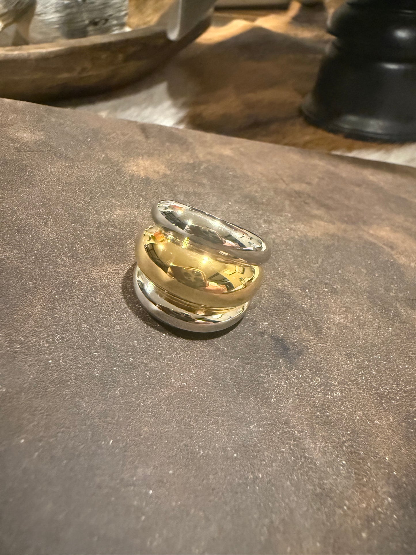 Two Toned Dome Ring
