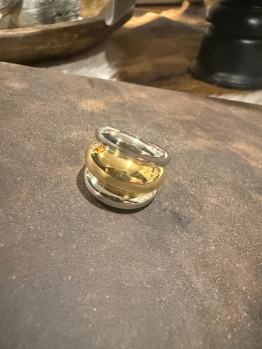 Two Toned Dome Ring