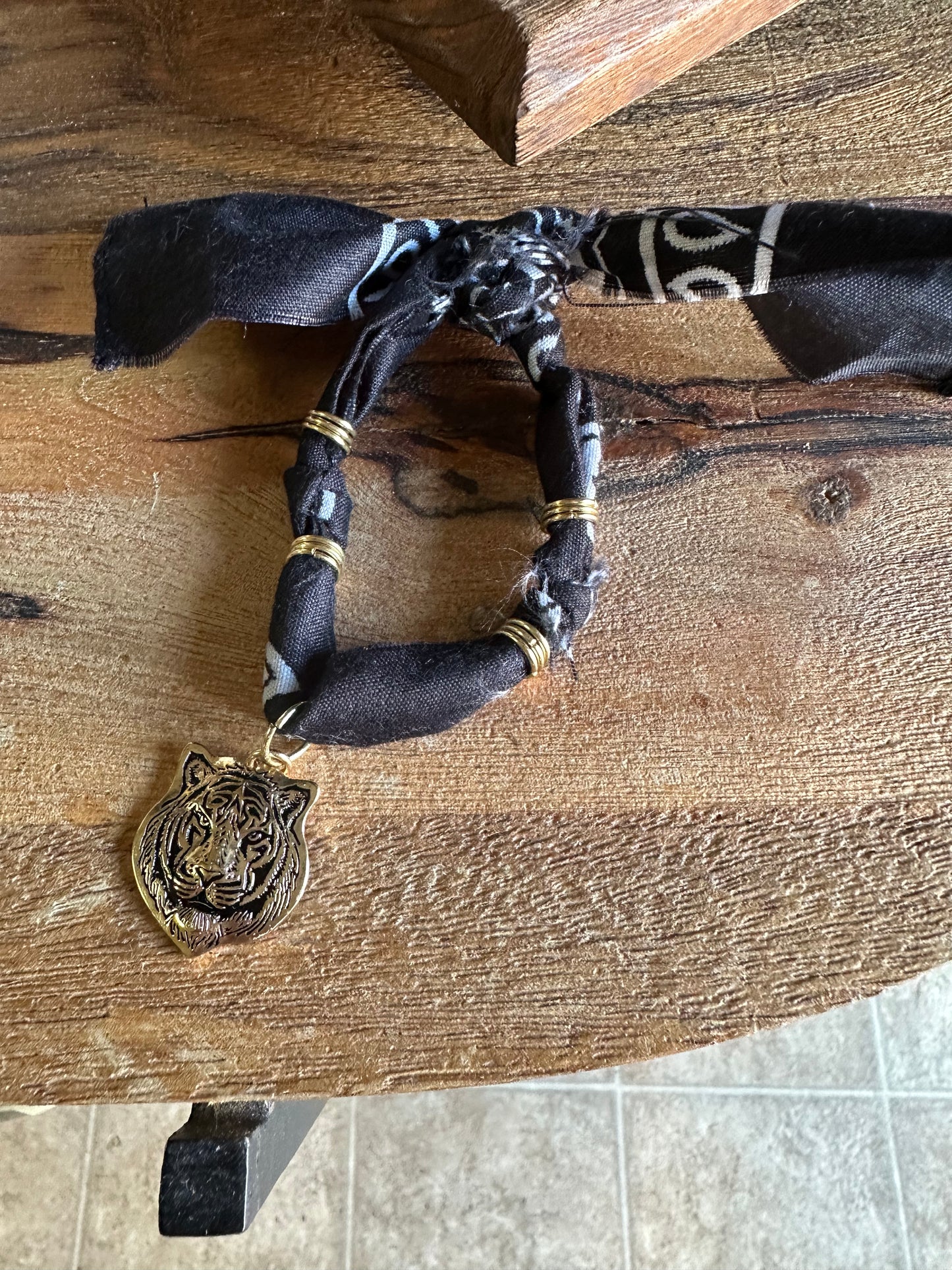 Tiger Charm Bandana Spirit Bracelet