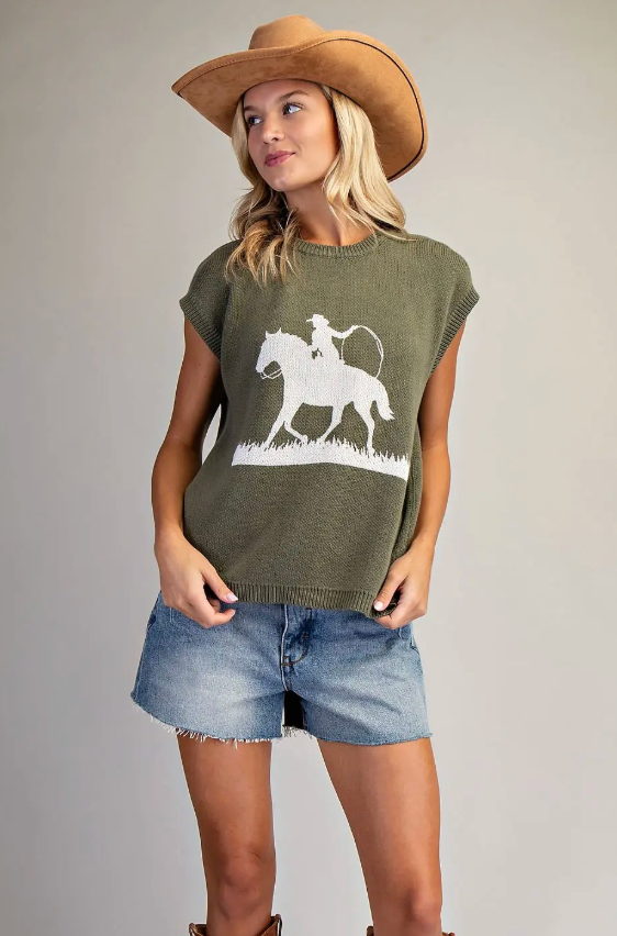 Roping Shadow Sleeveless Sweater