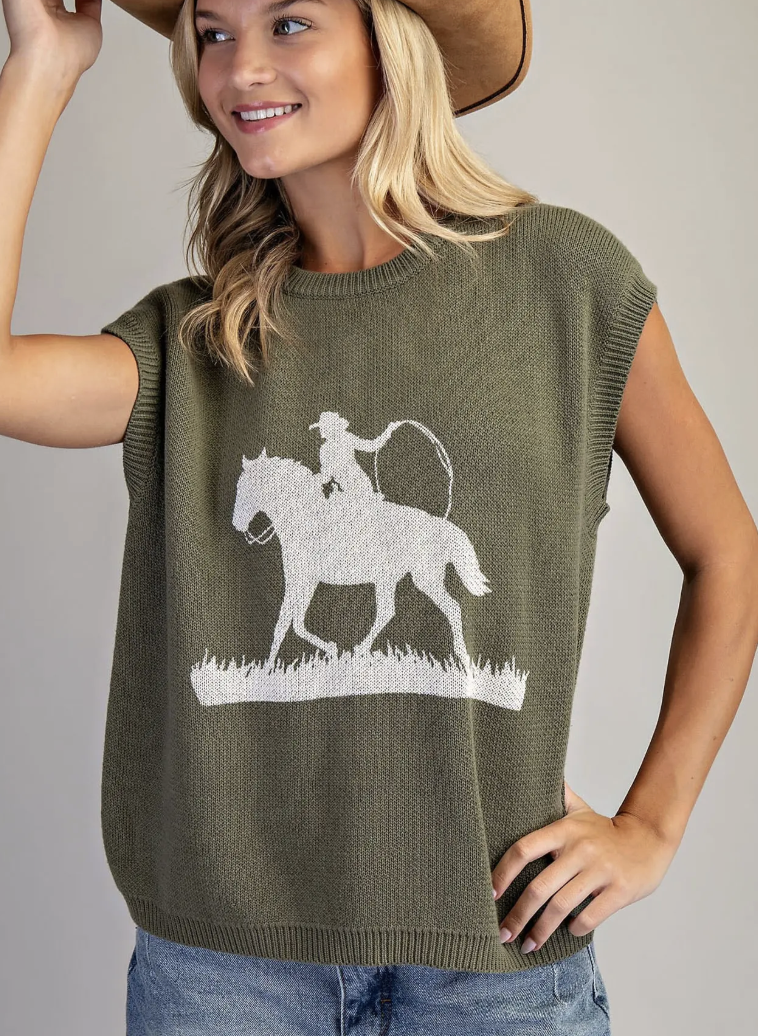 Roping Shadow Sleeveless Sweater