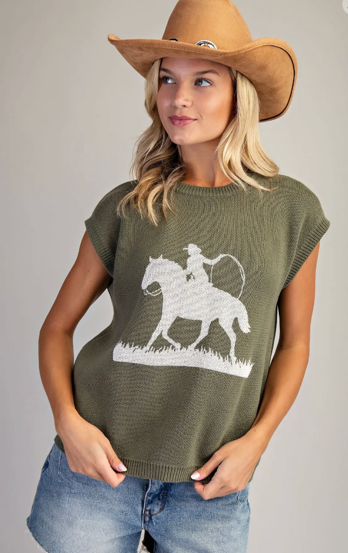 Roping Shadow Sleeveless Sweater