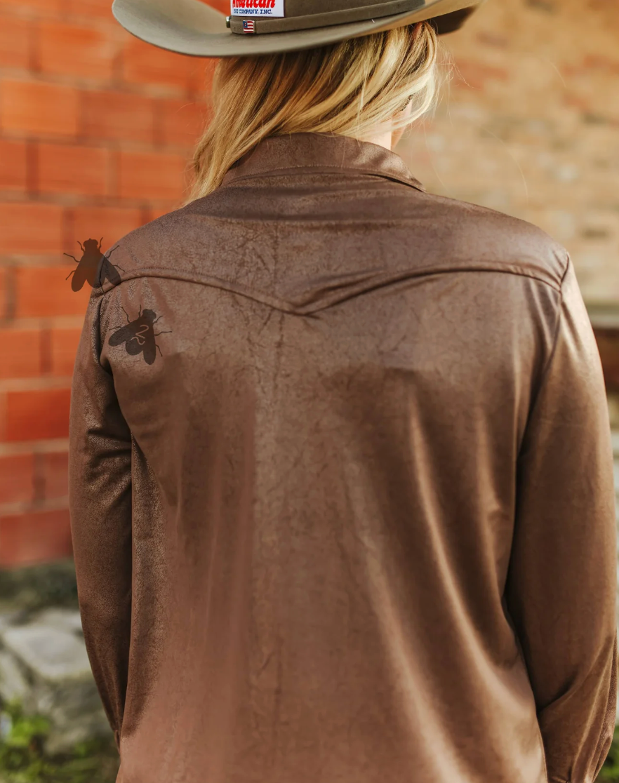 LEATHER LUX BUTTON DOWN