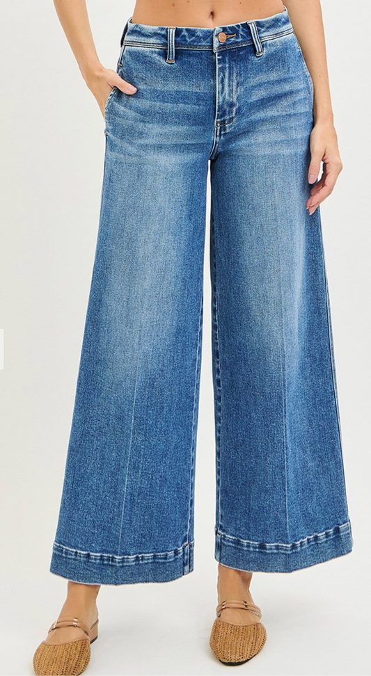 Slouchy Ankle Wide Jeans
