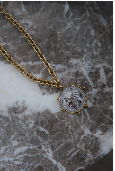 TWO TONED COIN NECKLACE