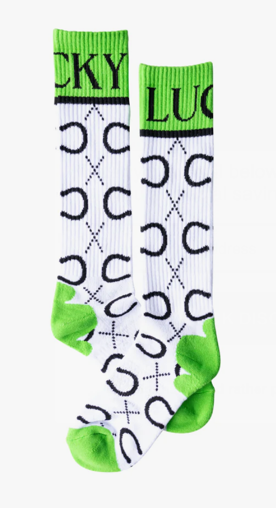 High Maintenance Cowgirl Kelly Green/ White Performance Boot Socks