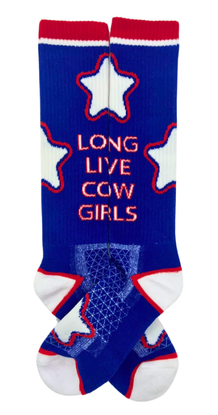 Long Live Cowgirls Red/Blue Performance Boot Socks