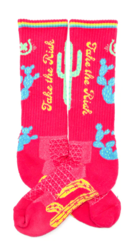 Take the Risk Hot Pink Performance Boot Socks