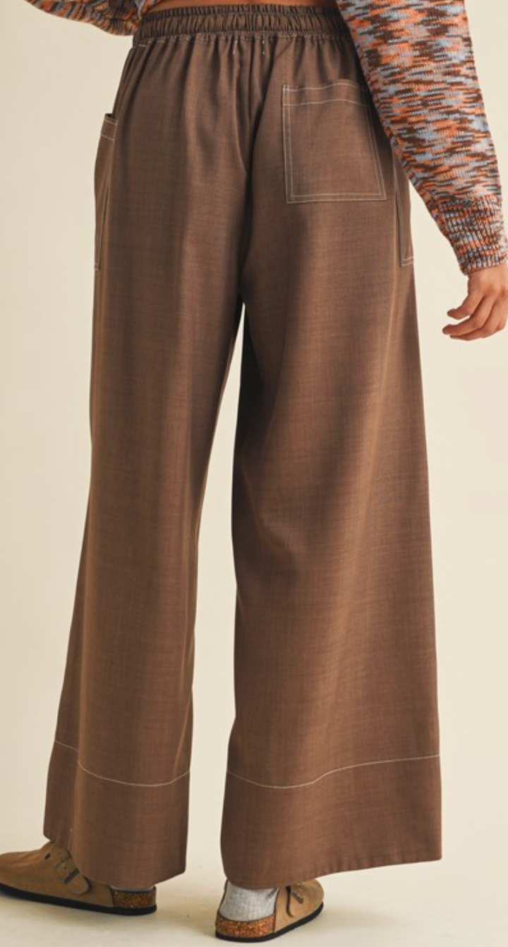 Saddle Stitch Cropped Pants