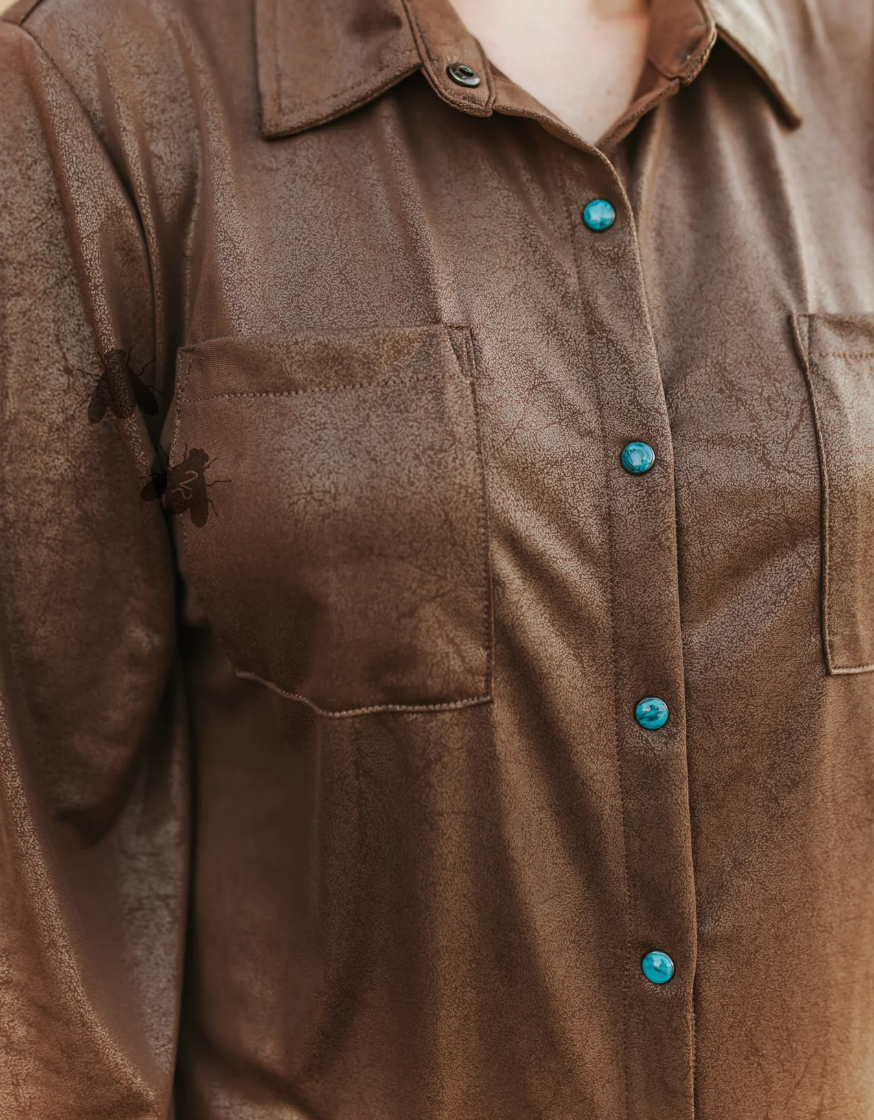 LEATHER LUX BUTTON DOWN