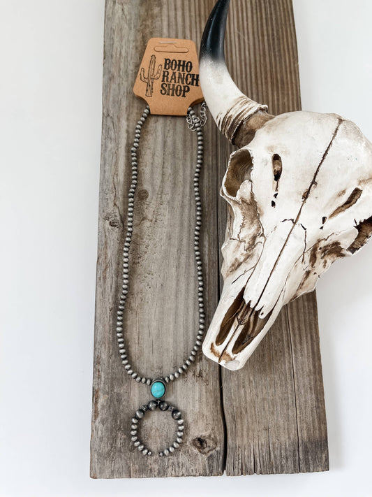 Bead Squash Blossom Pendant Necklace