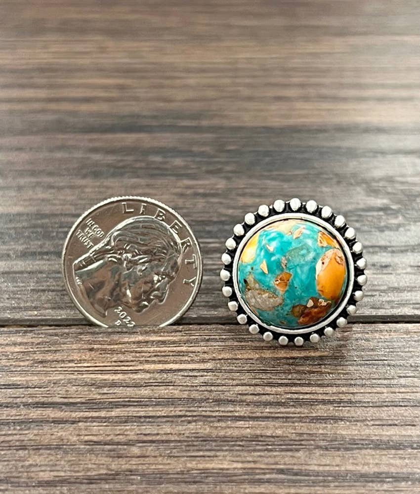 18mm Gemstone Adjustable Ring