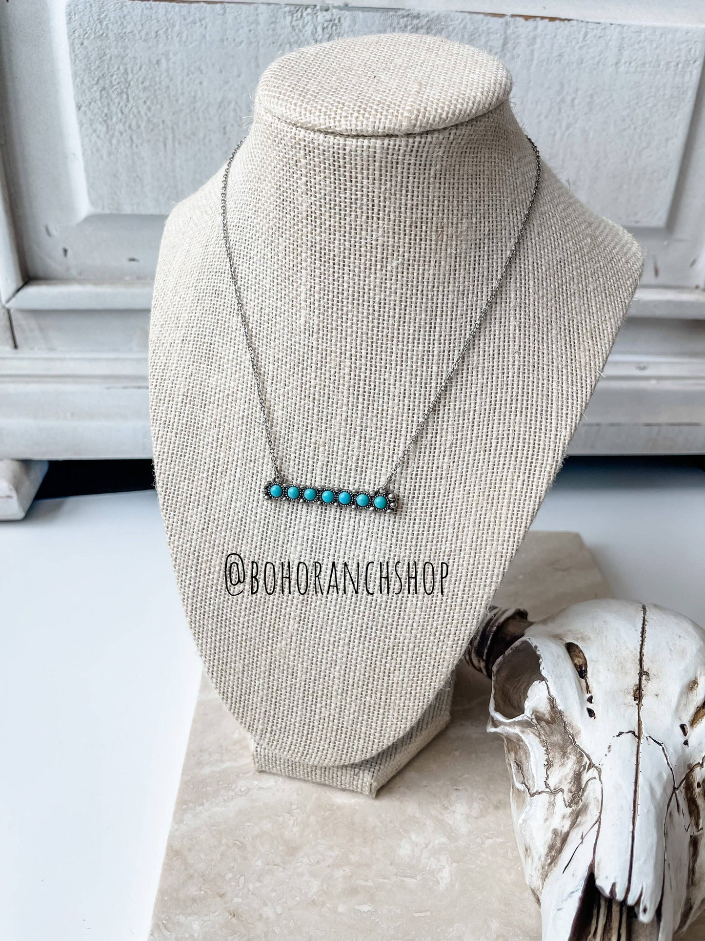 Western Beaded Bar Necklace