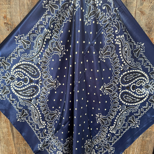35X35" Blue Paisley Wild Rag / Scarf WR3431