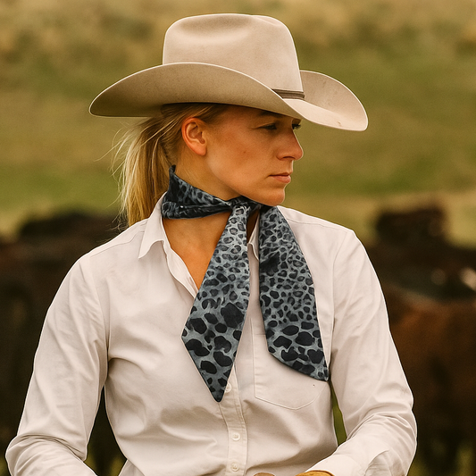 Black Western Skinny Mini Wild Rag Scarf / Cowgirl Necktie #TW134
