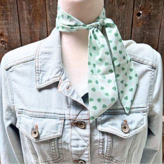 Green Western Skinny Mini Wild Rag Scarf / Cowgirl Necktie #TW128